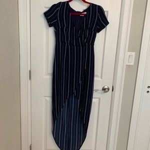 High-Low pinstripe dress